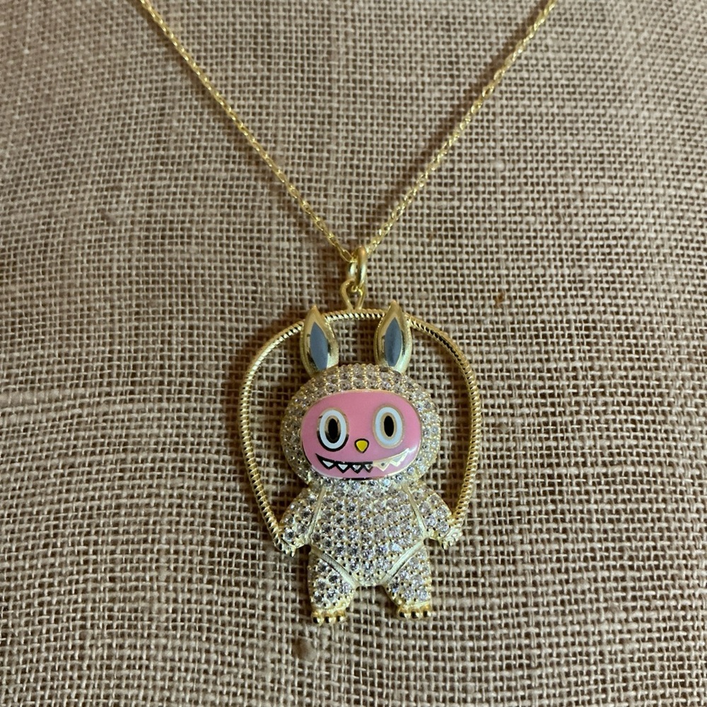 NEW High Quality Sterling Silver and Jump Rope LABUBU Necklace